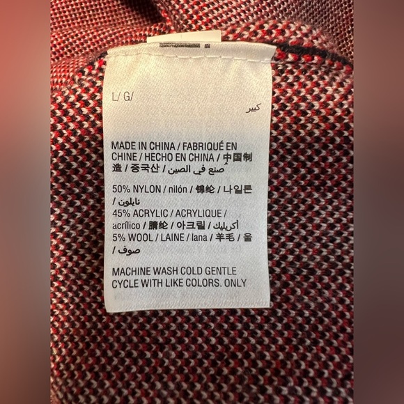 Charter Club Black and Red Plaid Cardigan Sweater Women’s Size L Snap Closure - Picture 6 of 9